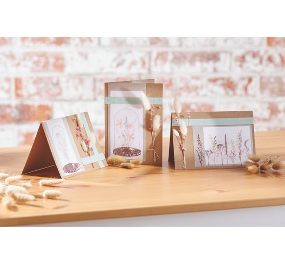 Double cards with envelopes "Kraft paper", 18 x 13 cm, 50 pieces