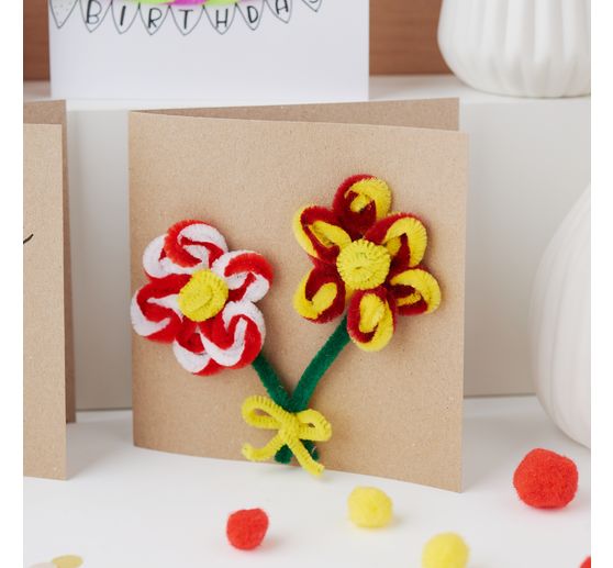 Double cards with envelopes "Kraft paper", 12.5 x 12.5 cm, 50 pieces