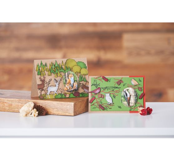 Double cards with envelopes "Kraft paper", 18 x 13 cm, 50 pieces