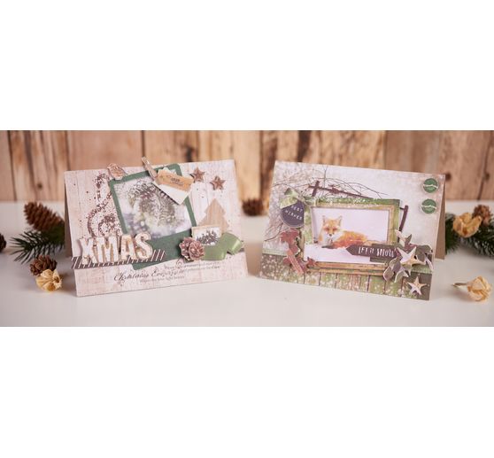 Double cards with envelopes "Kraft paper", 18 x 13 cm, 50 pieces