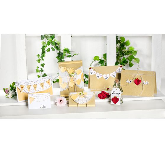 Double cards with envelopes "DIN long", 50 pieces