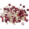 Glass wax bead mix, 65g Rose/Red