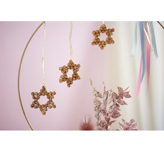 VBS Wooden beads with natural grain, Ø 8 mm, 100 g