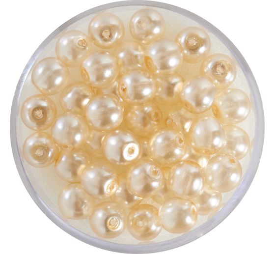 Crystal Renaissance glass wax bead, 6mm, 40 pieces