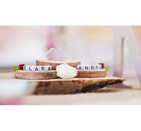 VBS Letter beads "White", 175 g