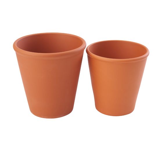 Terracotta-rose pots, 3 pcs