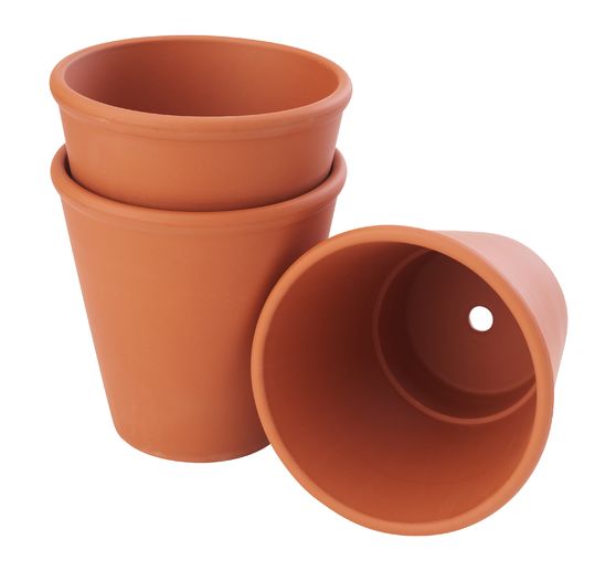Terracotta-rose pots, 3 pcs