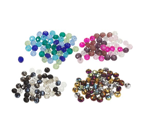 Glass cut beads, 8 mm, 45 pieces
