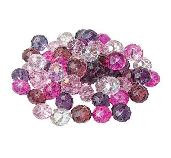 Glass cut beads, 12 mm