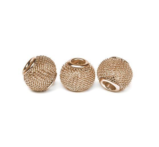 Net bead, large hole bead, approx. 12 x 10 mm