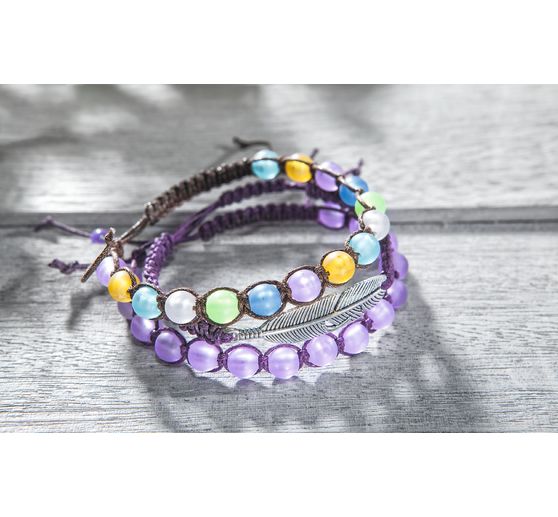 Decoration pendant with double eyelet "Feathers", 3 pieces