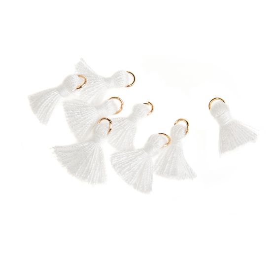 Tassel with eyelet, 8 pieces, 15 mm