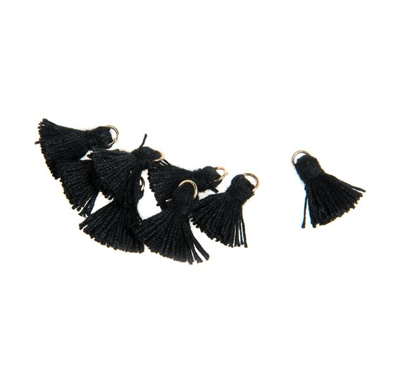 Tassel with eyelet, 8 pieces, 15 mm