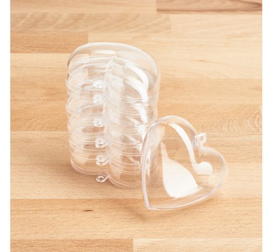 Forma acrilica "Cuore", 6 cm, 6 pezzi