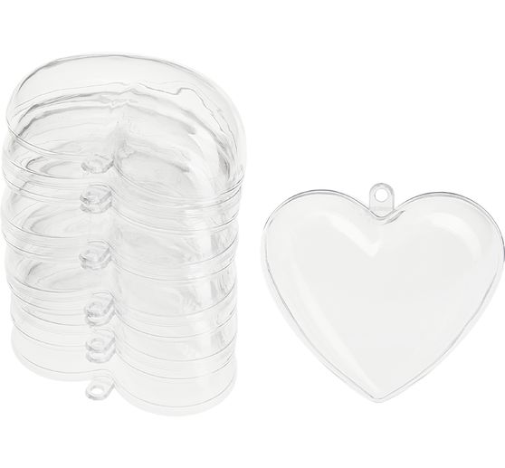 Forma acrilica "Cuore", 6 cm, 6 pezzi