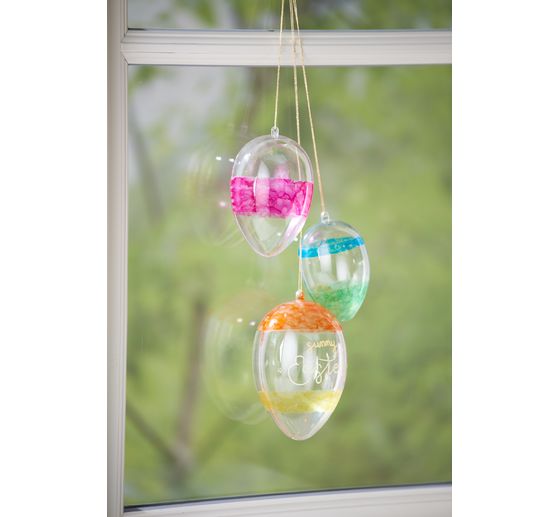 VBS Acrylic egg with hole "Assorted", set of 6