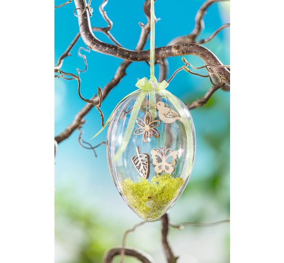 Acrylic egg with hole, 14 cm