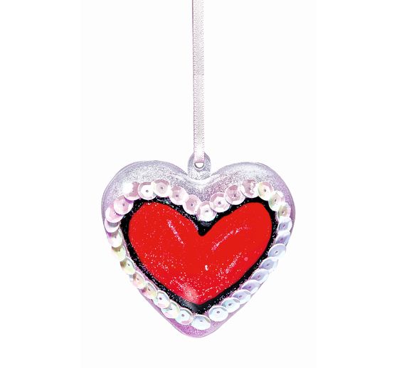 Acrylic form "Heart", 6 cm, 6 pcs.