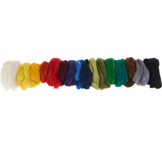 VBS Felting wool "Assorted", 16 colors