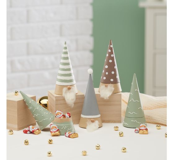 Mezze sfere in legno VBS senza perforazione, 10 pezzi