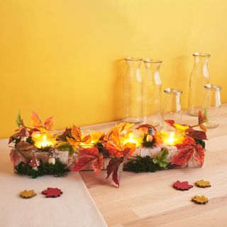 Teelichthalter mit Herbstdeko