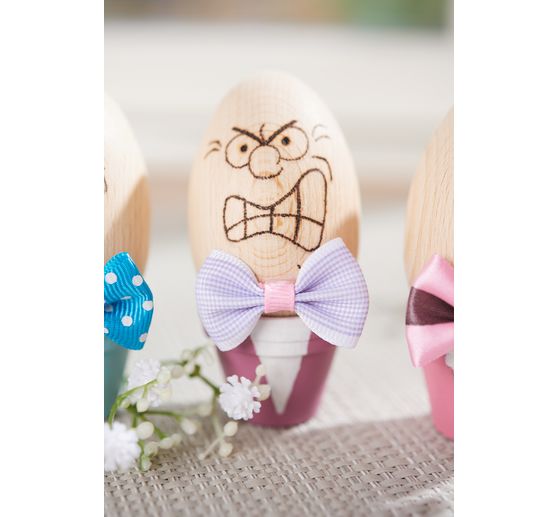 Wooden egg, top drilled, 40 x 60 mm