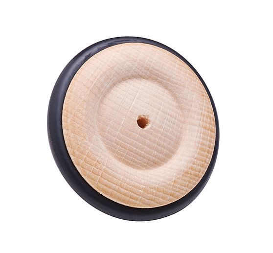 Ruota in legno con pneumatici in gomma, Ø 64 mm circa.