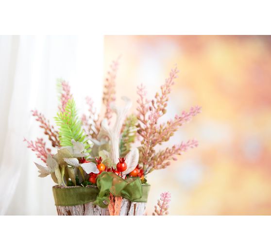 VBS Decorative rose hips on wire "Orange", 200 pieces