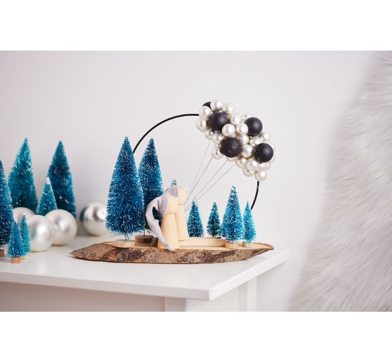 Christmas balls made of glass on wire, 36 pieces, Ø 20 / 25 / 30 mm