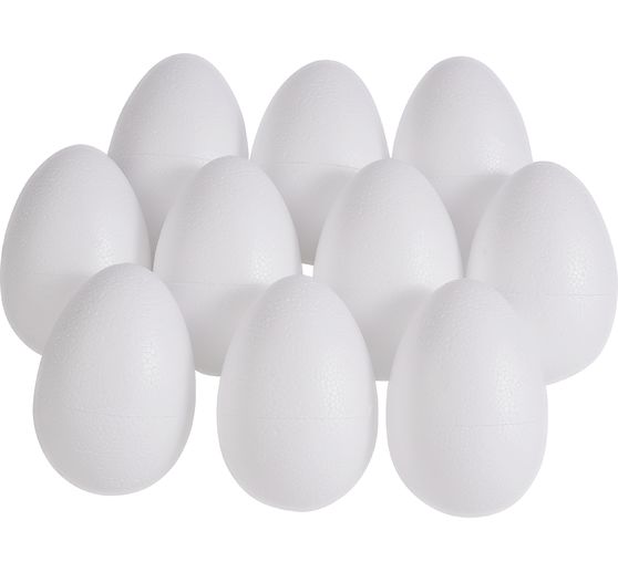 Uovo di polistirolo VBS, circa 10 x 7,5 cm, 10 pezzi