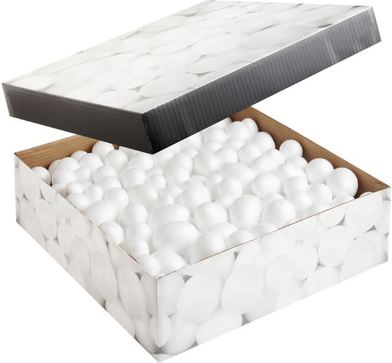 Styrofoam eggs & balls set, 550 pcs