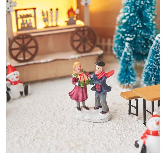 VBS Albero di Natale in miniatura, set da 16, ricoperto di neve