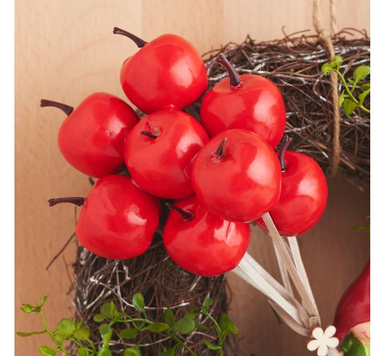 VBS Decorative apples on a wire "Red", 80 pieces