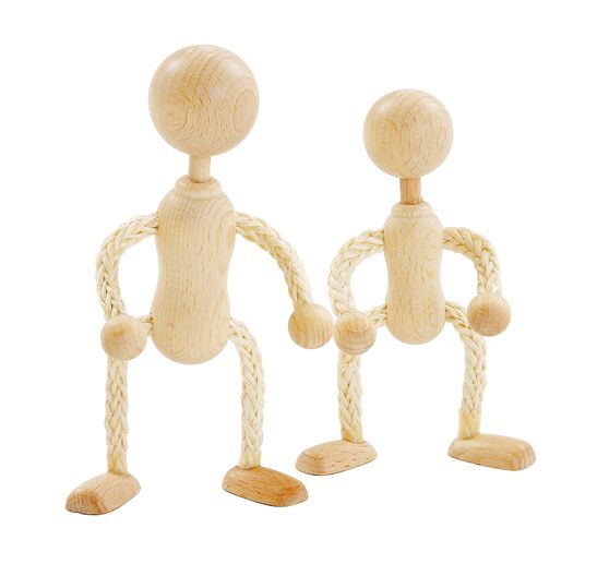 Bambole grezze con testa, circa 10 cm