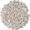 Glass wax beads, Ø 4 mm, 100 pieces White