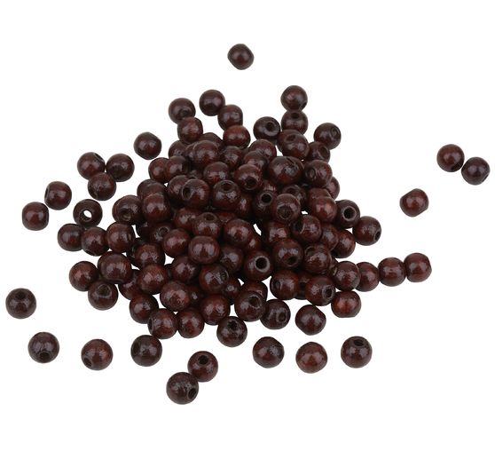 Wooden beads, Ø 6mm, approx. 125 pieces