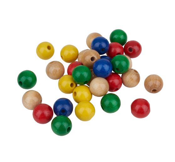 Wooden beads, Ø 12 mm, 30 pieces