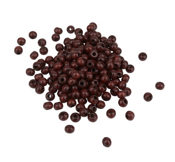 Wooden beads, Ø 4 mm, about 165 pieces