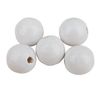 Wood Beads, Ø 15 mm White