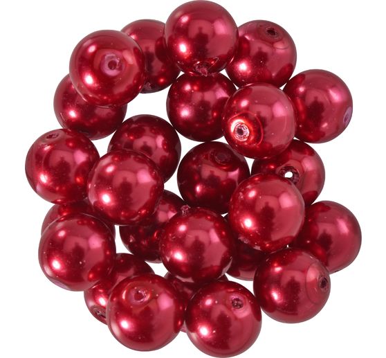 Glass wax beads, Ø 8mm, 25pcs, golden yellow (light orange)