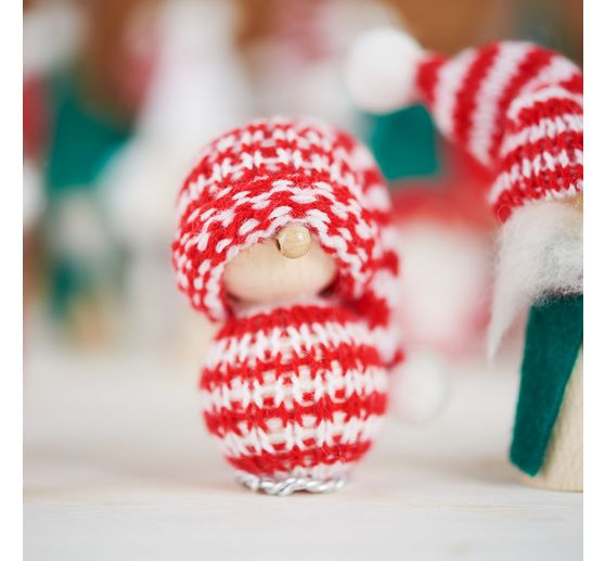 Knitted tube, two-coloured, 18 Needles/Ø2.2 cm