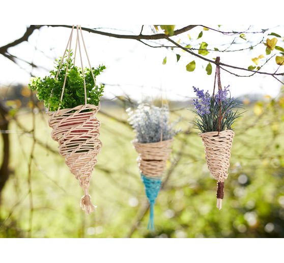 VBS Rattan cane natural, blue tape, Ø 3 mm