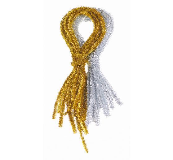 VBS Chenille wire "Gold", 8 mm, 50 cm, 10 pieces