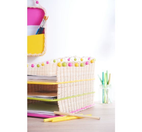 VBS Rattan cane natural, blue tape, Ø 2,5 mm