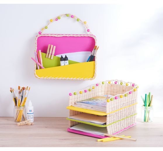 VBS Rattan cane natural, blue tape, Ø 2,5 mm