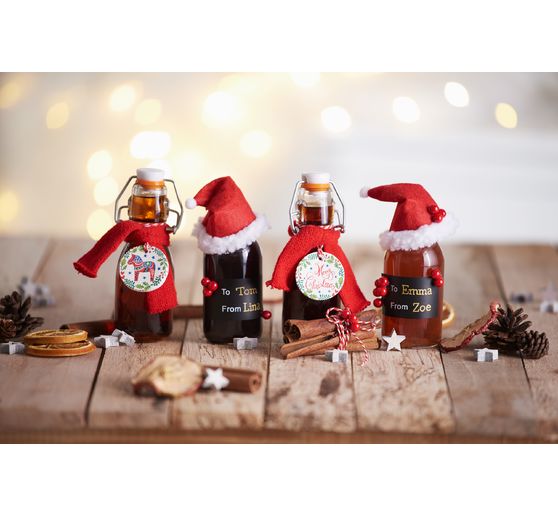 VBS Glass bottles with cork stopper, 12 pieces