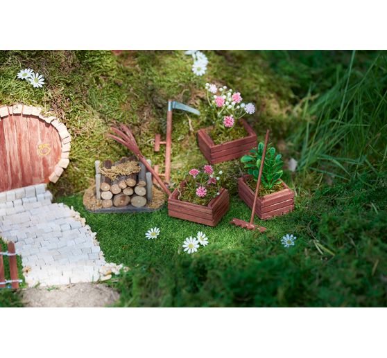 VBS Wooden garden tools, set of 3