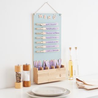 Menüplan aus Bastelklötzchen