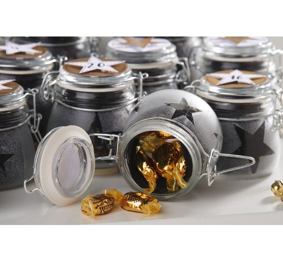 VBS Jars with clip closure "Bulbous", 24 pieces