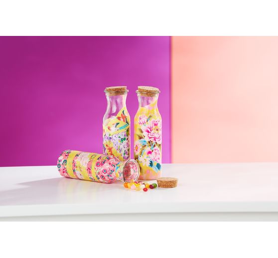 Bottiglie in vetro VBS "Milk", set da 3